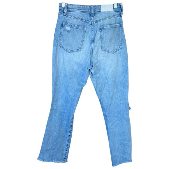 PISTOLA Lennon High Waist Ankle Raw Hem Distressed Light Wash Jeans Size 27 - Picture 2 of 9